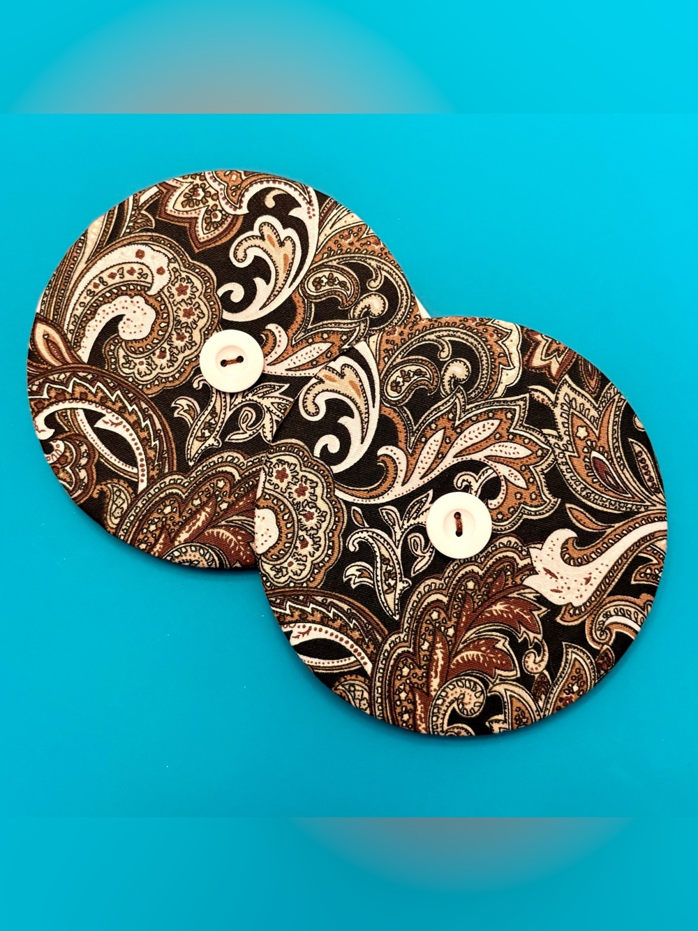 Handmade Fan Card/Helping Hand Organizer for Card Players - Paisley Fabric Qty2